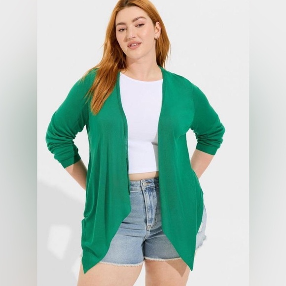 torrid Sweaters - NWT Torrid Tissue Weight Cardigan, Size 0 (L/12), Bosphorus